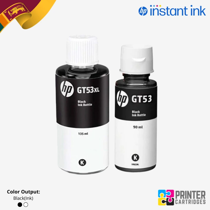 HP GT53, GT53-XL Black Original Ink Bottle (1VV22AA | 1VV21AA)