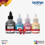 Brother BTD60BK Black & BT5000 Cyan, Magenta, Yellow Ink Bottle Combo Pack (PC712A)