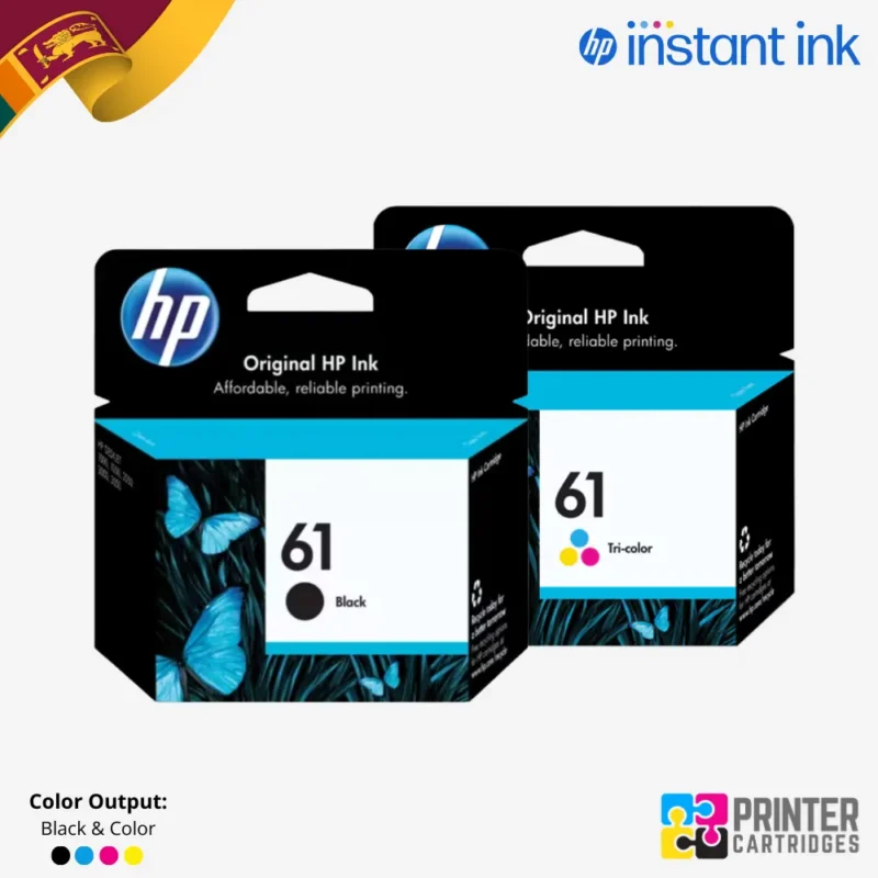 HP 61 Black / Tri-color Original Ink Cartridges (CH561WN), (CH562WN)
