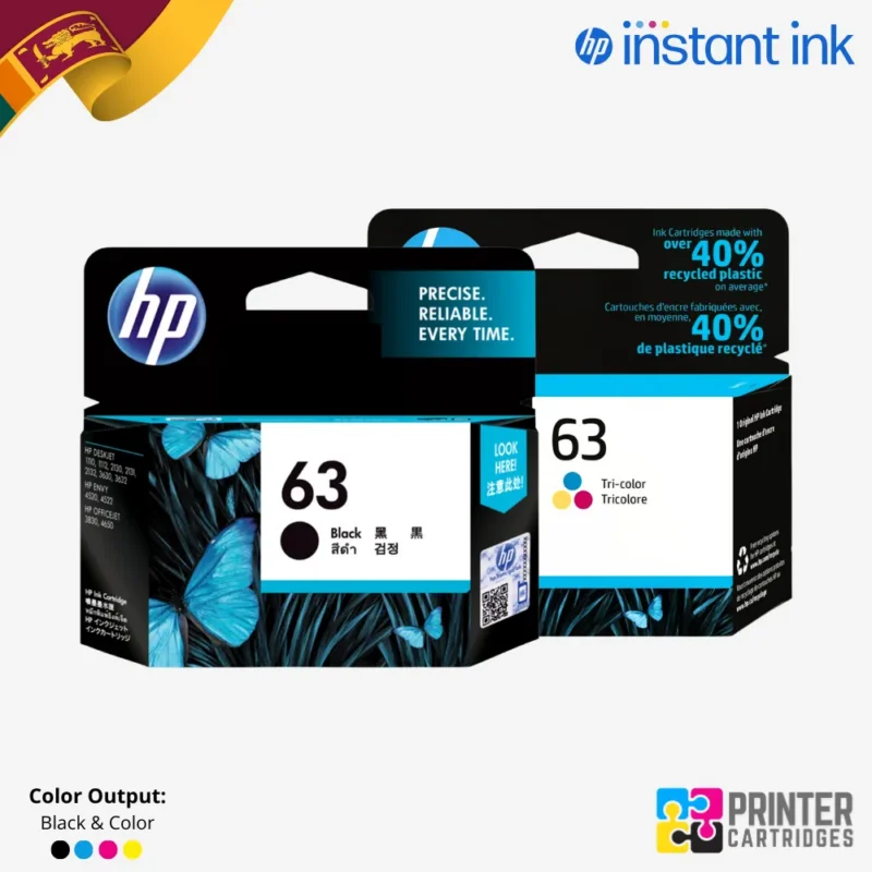 HP 63 Black / Tri-color Original Ink (F6U62AN), (F6U61AN)