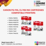 Canon PG-745, CL-746 Ink Cartridges Compatible Printers