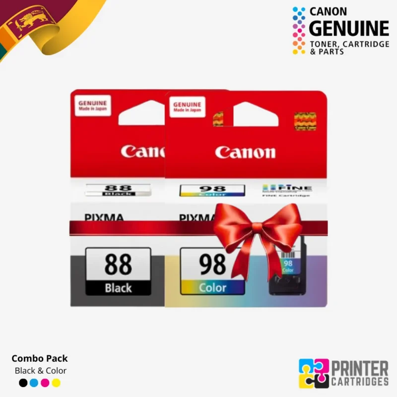 Canon PG-88 Black & CL-98 Color Original Ink Cartridges Combo Pack (PC582A)