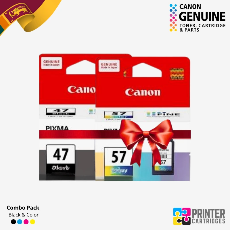 Canon PG47 Black / CL57 Color Original Ink Cartridges Combo Pack (PC577A | PC579A)