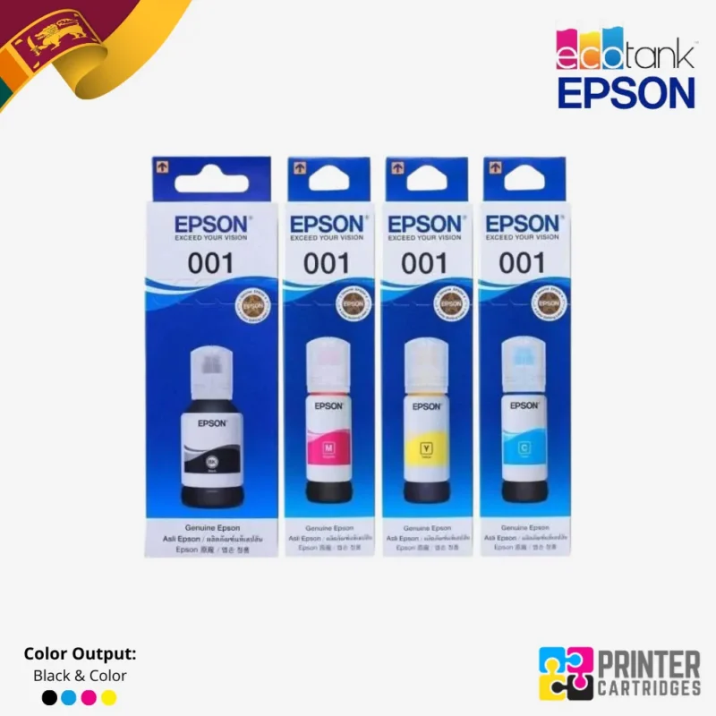 Epson 001 Black, Cyan, Magenta, Yellow Original Ink Bottle