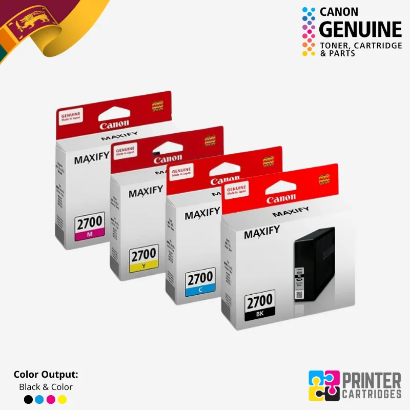 Canon PGI-2700 Black, Cyan, Magenta, Yellow Ink Cartridges (PC610A | PC611A | PC612A | PC613A | PC614A)