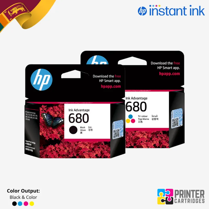 HP 680 Black, Tri-color Genuine Ink Cartridge (CZ107AA, CZ108AA)