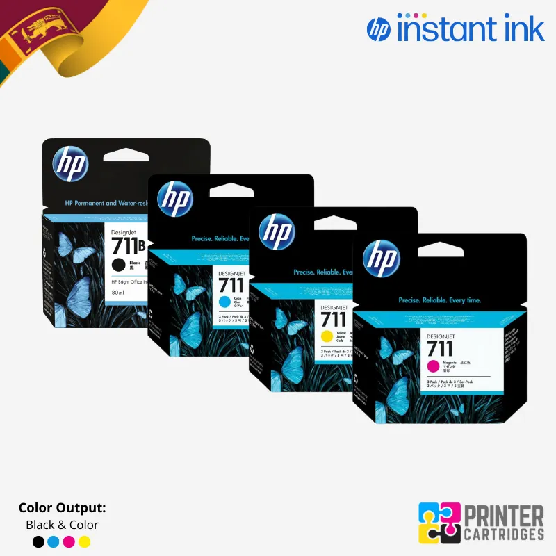 HP 711B Black 80ml | 711 CMY 29ml Ink Cartridge For T120/T520