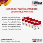 Canon CLI-781 Ink Cartridges Compatible Printers