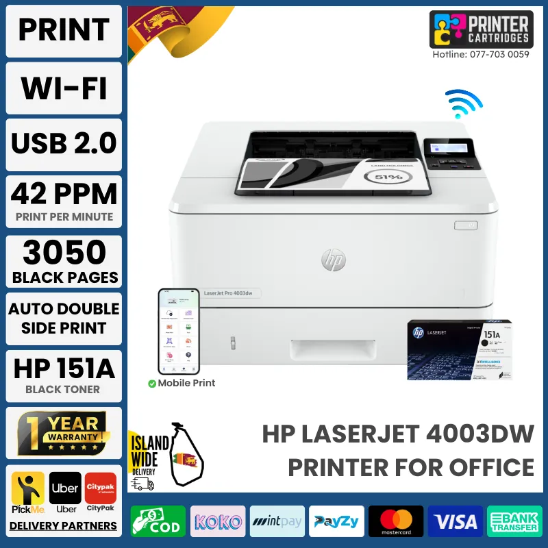 HP LaserJet Pro 4003dw Printer