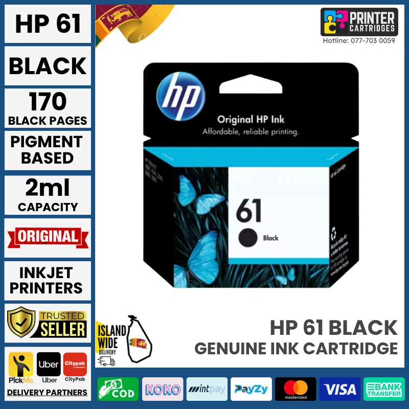 HP-61-Black-PrinterCartridges-lk HP 61 Black Original Ink Cartridge (CH561WN)