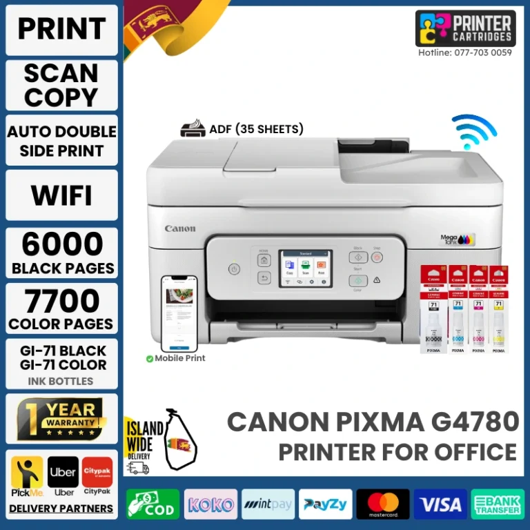 Canon PIXMA MegaTank G4780 All-in-one Ink Tank Colour Printer with Duplex and ADF