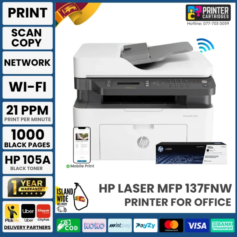 HP MFP 137fnw All-in-One Laser Printer (4ZB84A)