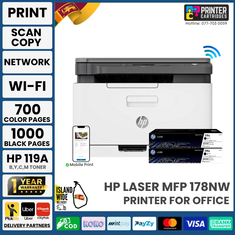 HP 178nw Colour Multifunctional Laser Printer