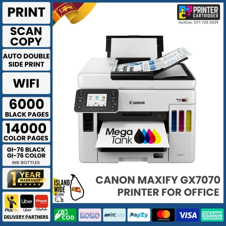 Canon MAXIFY GX7070 4-in-1 Wireless Ink Tank Printer