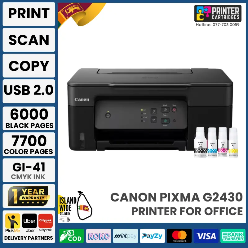 Canon PIXMA G2430 Ink Tank Printer