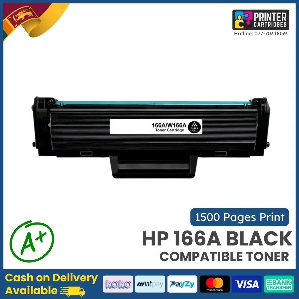 HP-166A-Black-Compatible-Toner-Printercaridges.lk HP 166A Black Compatible Laser Toner -W1660A