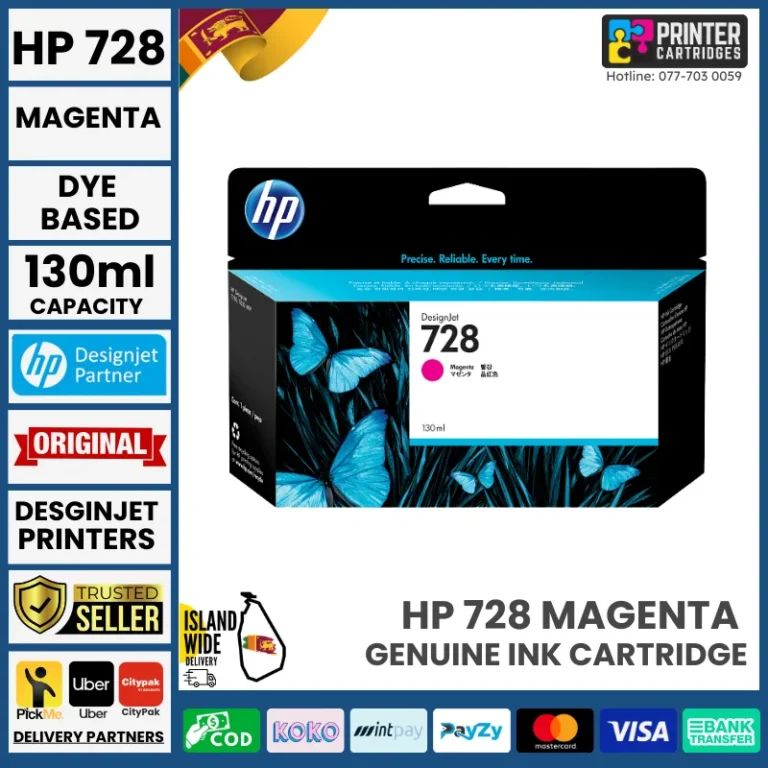HP 728 130-ml Magenta DesignJet Ink Cartridge