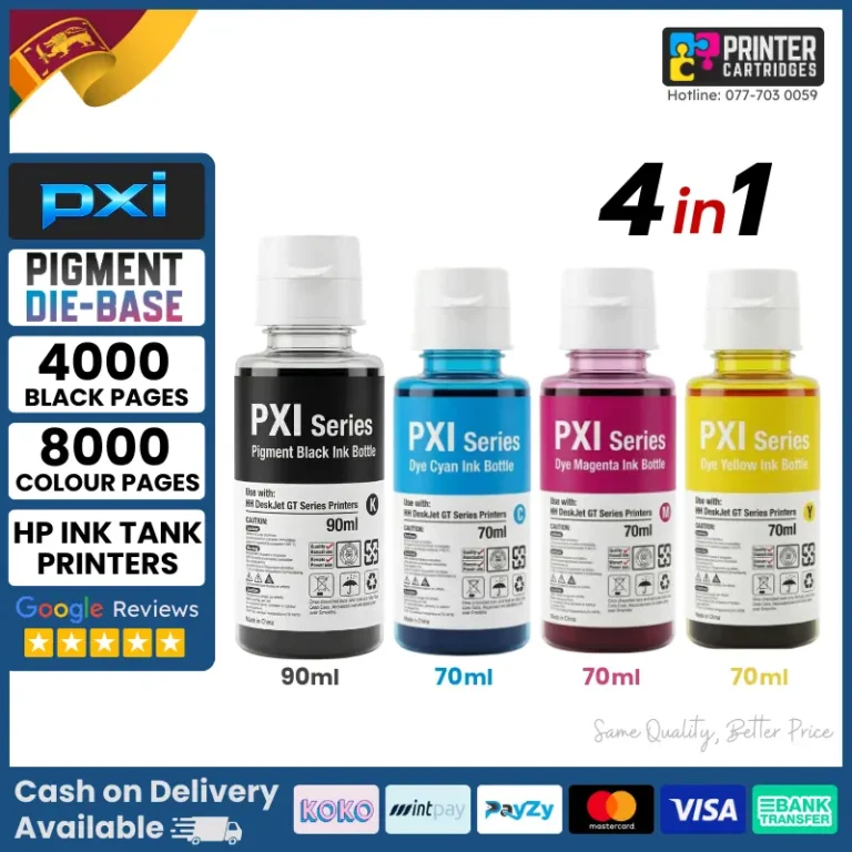 PXI GT52, GT53 Ink Bottles Combo Pack for HP Ink Tank Printers
