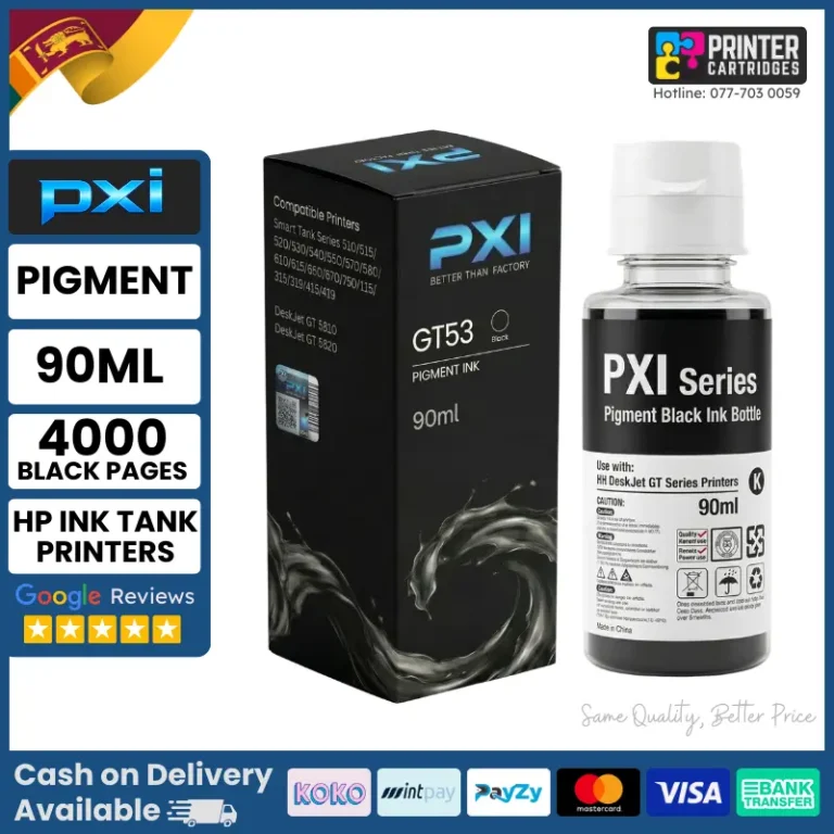 PXI GT53 Black Ink Bottle for HP GT53 Ink Tank Printers (Pigment Ink)