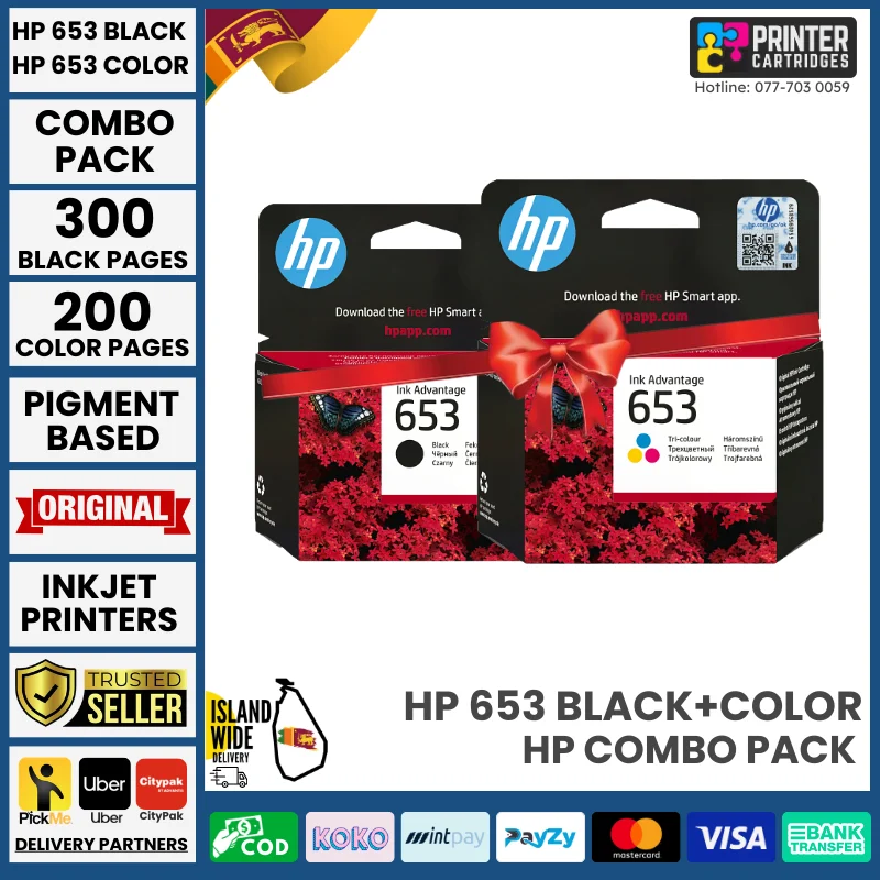 HP 653 Original Ink Cartridge (Combo)