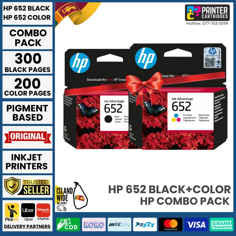 HP 652 Original Ink Cartridge (Combo)