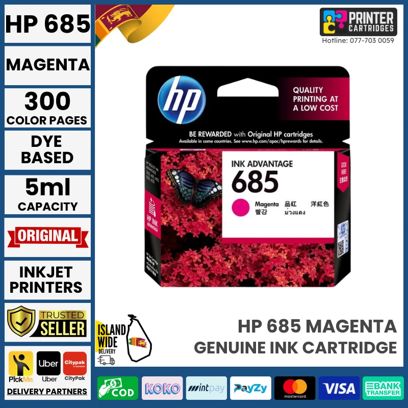 HP 685 Original Ink Advantage Cartridge (Magenta)