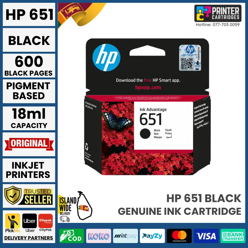 HP 651 Black Original Ink Advantage Cartridge