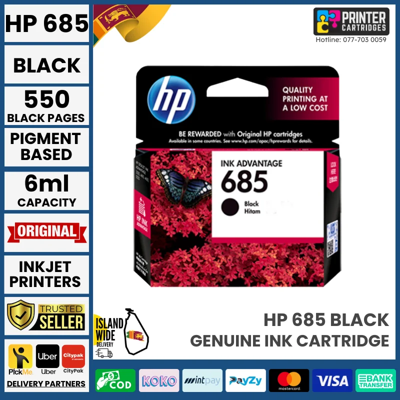 HP 685 Original Ink Advantage Cartridge (Black)
