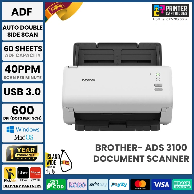 Brother ADS-3100 High-Speed Document Scanner Brother ADS-3100 High-Speed Document Scanner