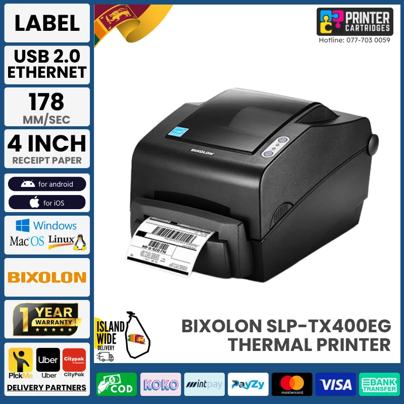 Bixolon SLP-TX400EG Barcode Sticker Printer Bixolon SLP-TX400EG Barcode Sticker Printer