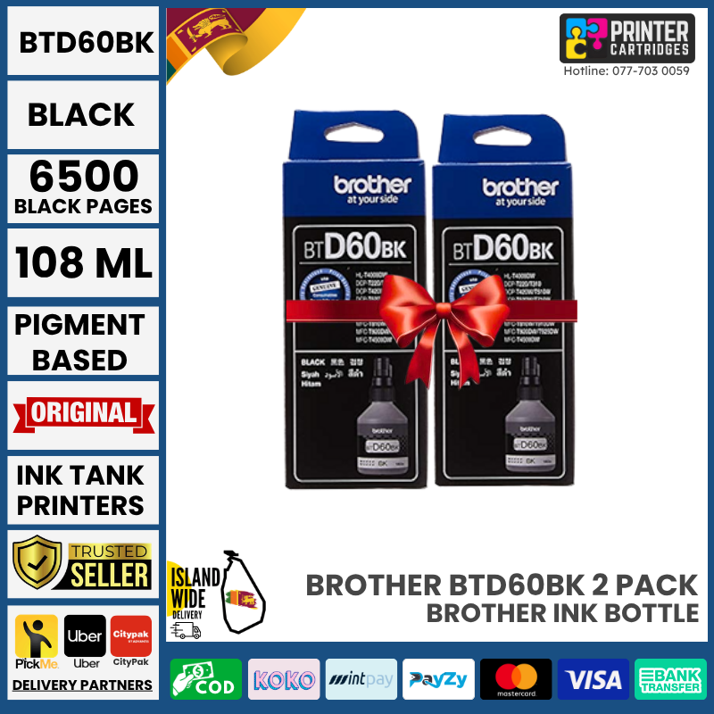 Brother-BTD60BK-Black-2-Pack-Black-Original-High-Yield-Ink-Bottle-printercartridges.lk Brother BTD60BK Black - 2 Pack Original Black High Yield Ink Bottle