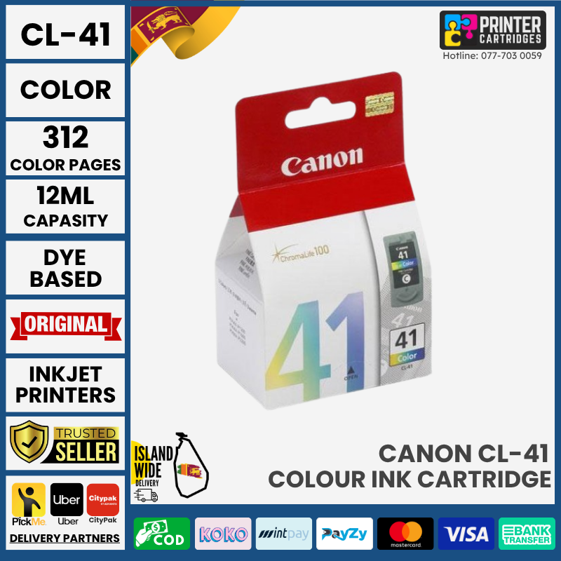 Canon-CL-41-Color-Original-Ink-Cartridge-Printercartridges-lk Canon CL-41 Original Ink Cartridge (Color)
