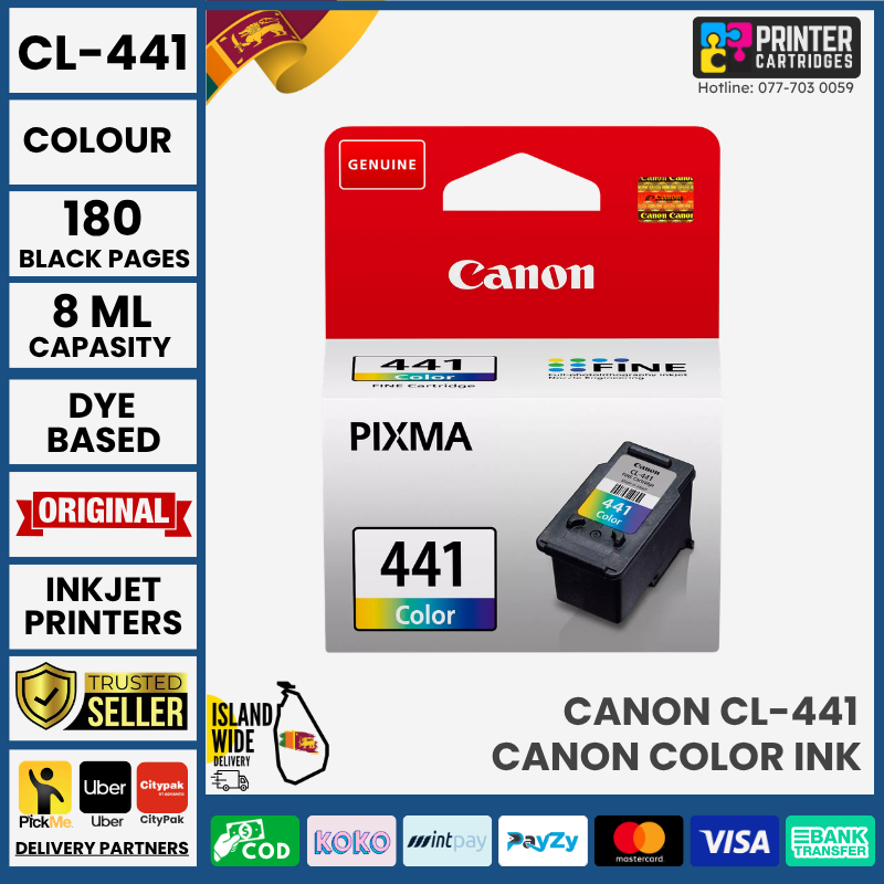 Canon-CL-441-Colour-Original-Ink-Printercartridges.lk Canon CL-441 Original Colour Ink Cartridge