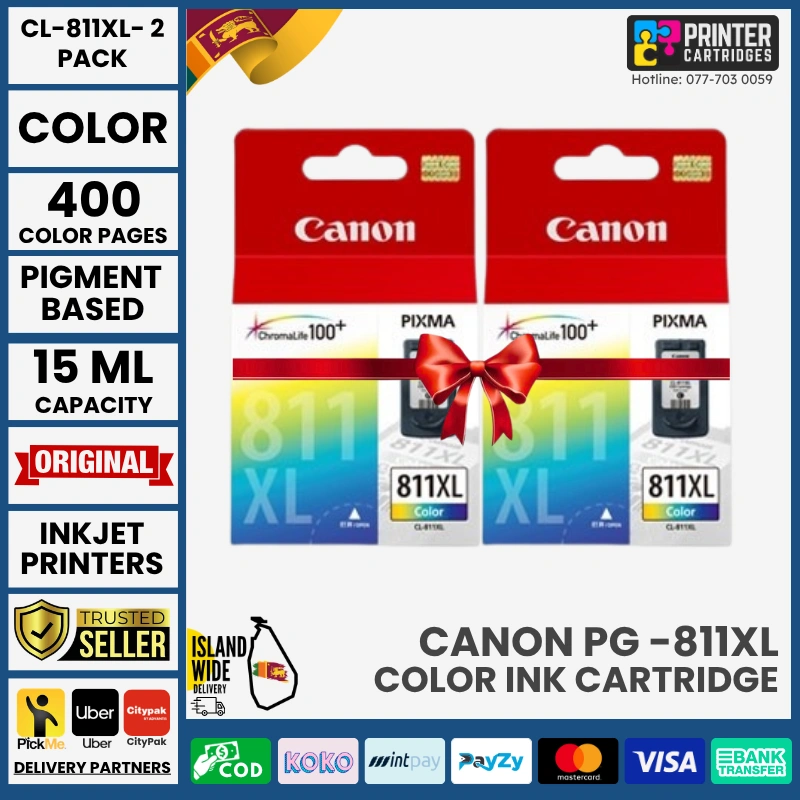 Canon-CL-811XL-Tri-Color--2-Pack-Color-Original-Ink-Printercartridges-lk (1) Canon CL-811XL Tri-Color - 2 Pack Original Ink Cartridge (Color)