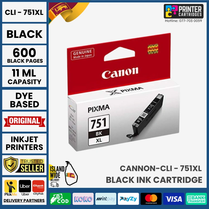 Canon-CLI-751XL-Black-Original-Ink-Cartridge-Printercartridges-lk Canon CLI-751XL Original Ink Cartridge (Black)