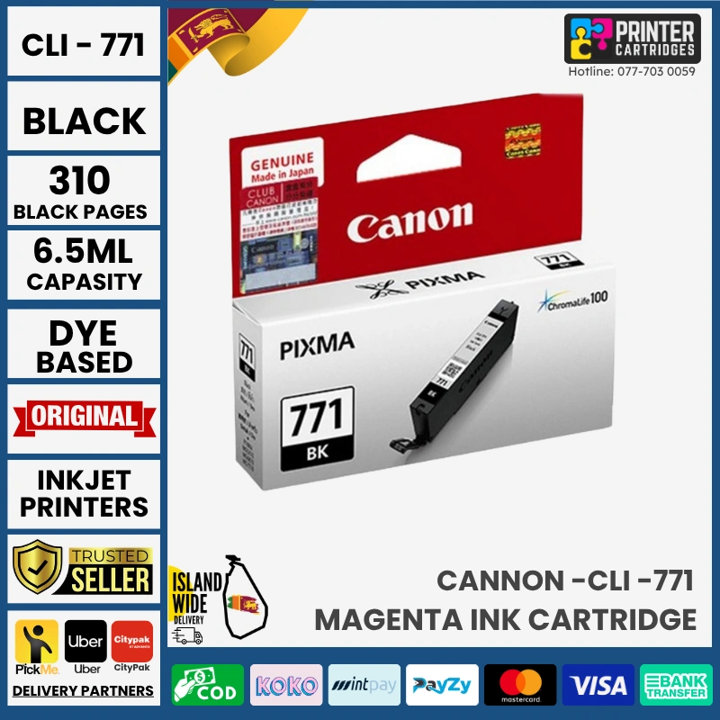 Canon-CLI-771-Black-Original-Ink-Printercartridges-lk Canon CLI-771 Original Ink Cartridge (Black)
