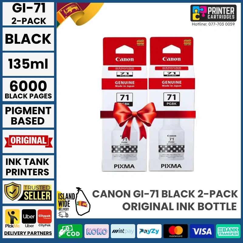 Canon-GI-71-Black-2-pack-Genuine-Ink-Bottle-Printer-Cartridges-lk Canon GI-71 Black - 2 Pack Original Ink Bottle (Black)