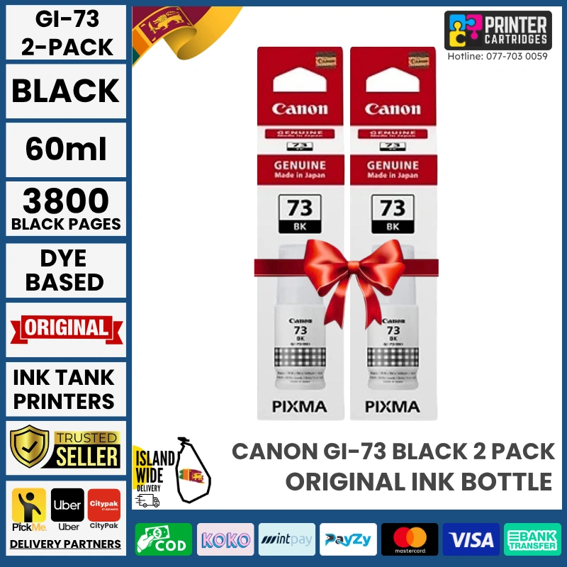 Canon GI-73 Black - 2 Pack Original Ink Bottle (Black) Canon GI-73 Black - 2 Pack Original Ink Bottle (Black)