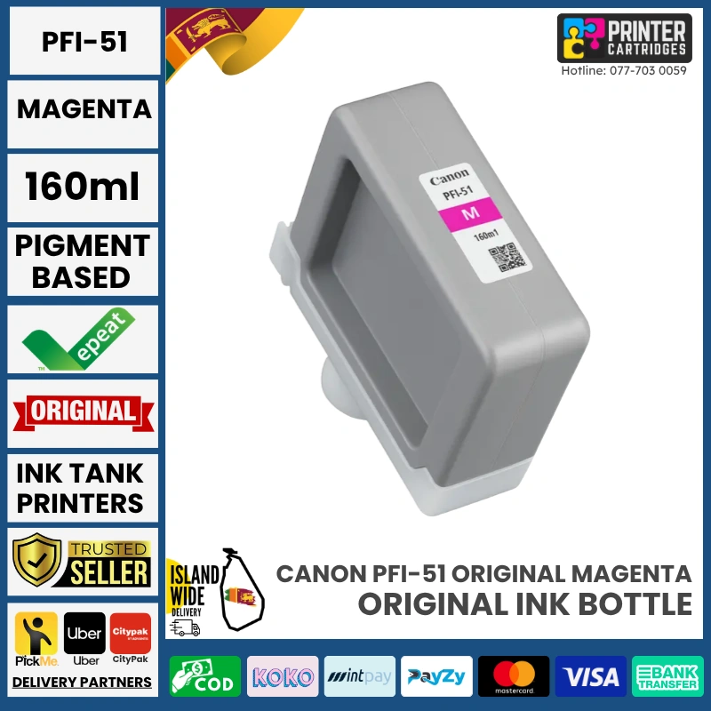 Canon-PFI-51-Magenta-Original-160ml-Printercartridges.lk Canon PFI-51 Original (Magenta, 160ml)