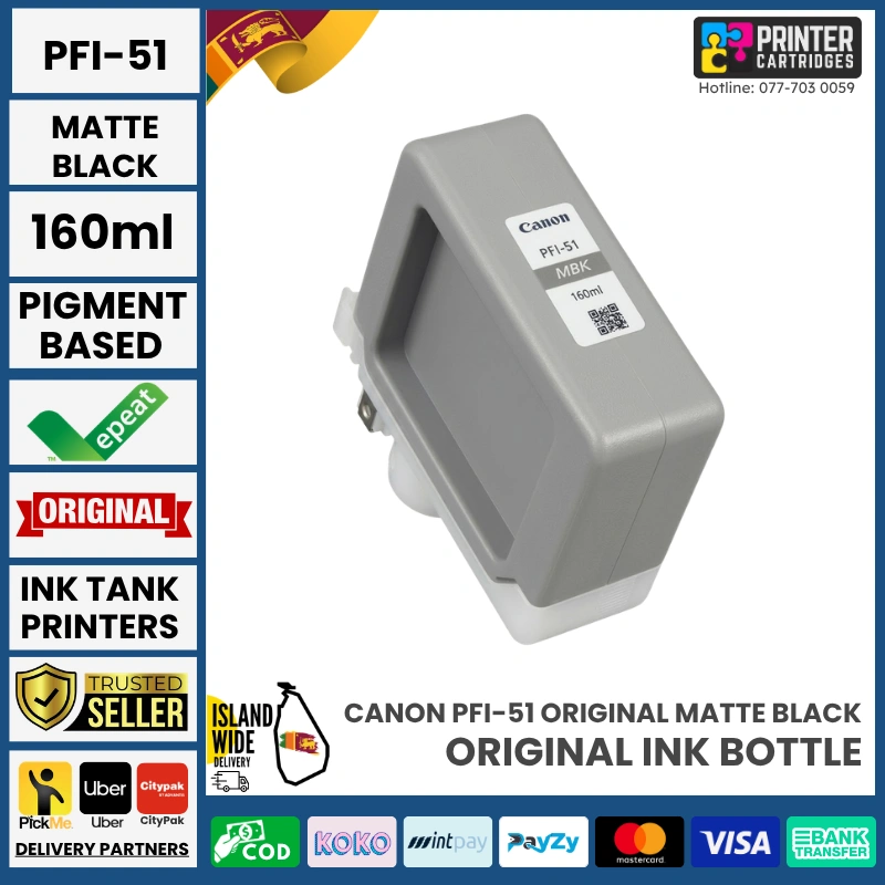 Canon-PFI-51-Matte-Black-Original-160ml-Printercartridges.lk Canon PFI-51 Original (Matte Black, 160ml)