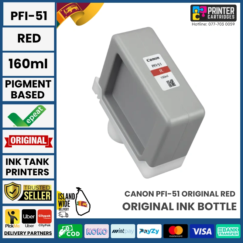 Canon-PFI-51-Red-Original-160ml-Printercartridges.lk
