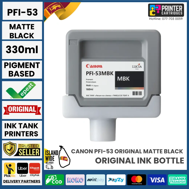 Canon-PFI-53-Matte-Black-Original-330ml-Printercartridges.lk Canon PFI-53 Original (Matte Black, 330ml)