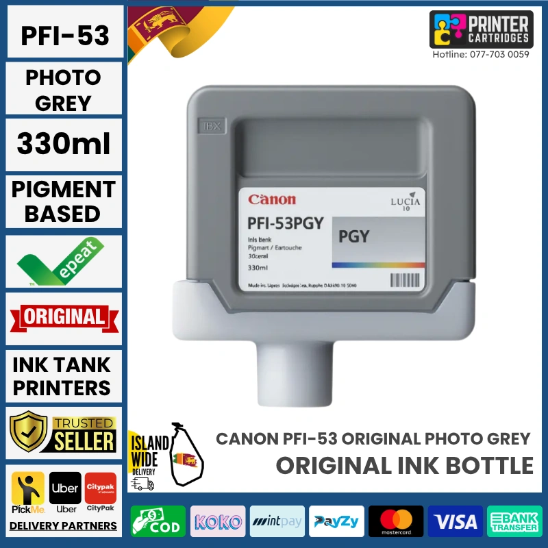 Canon-PFI-53-Photo-Grey-Original-330ml-Printercartridges.lk Canon PFI-53 Original (Photo Grey, 330ml)