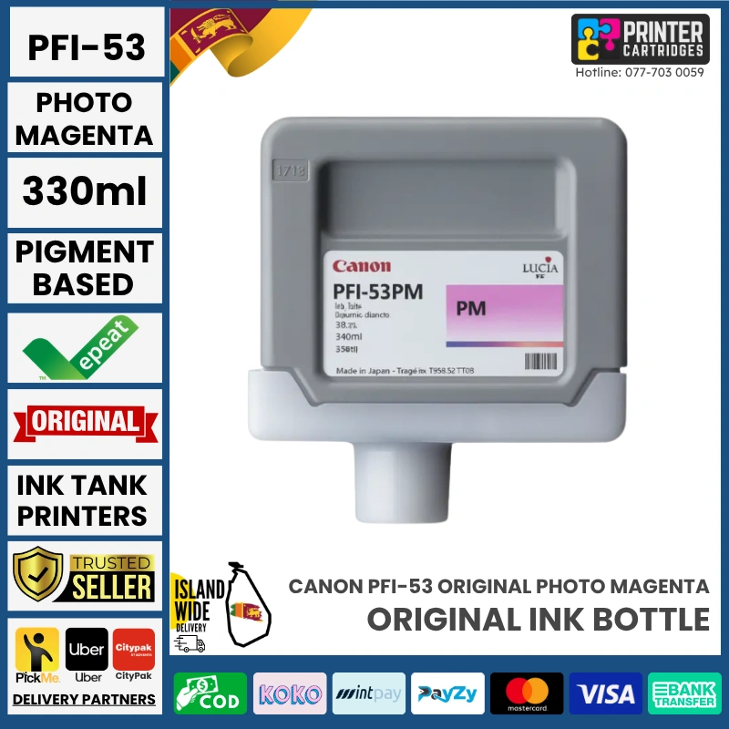 Canon-PFI-53-Photo-Magenta-Original-330ml-Printercartridges.lk Canon PFI-53 Original (Photo Magenta, 330ml)