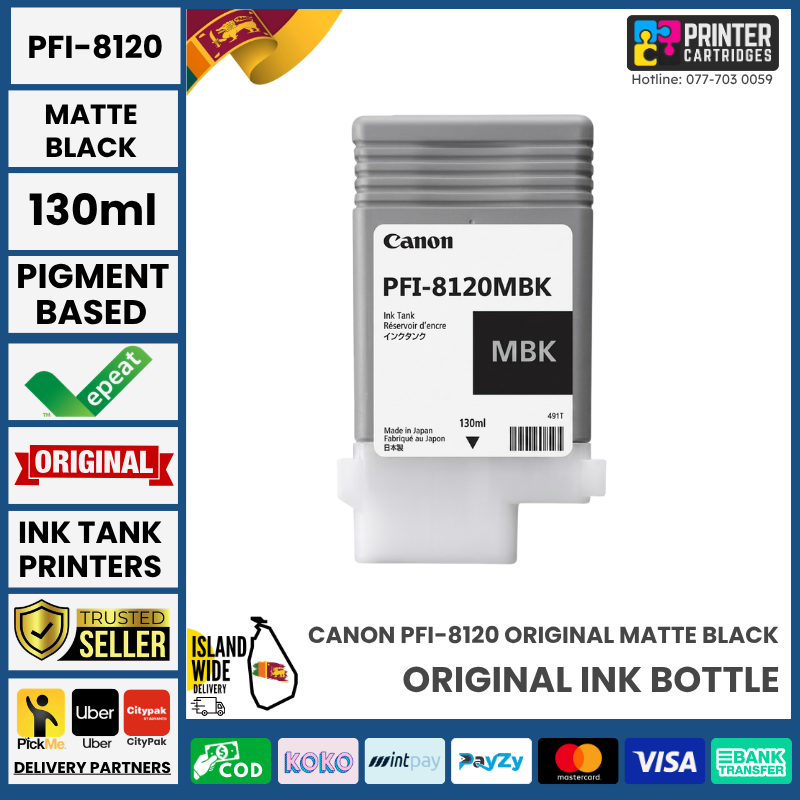 Canon-PFI-8120-Matte-Black-Original-130ml-PrinterCartridges.lk Canon PFI-8120 Original (Matte Black, 130ml)