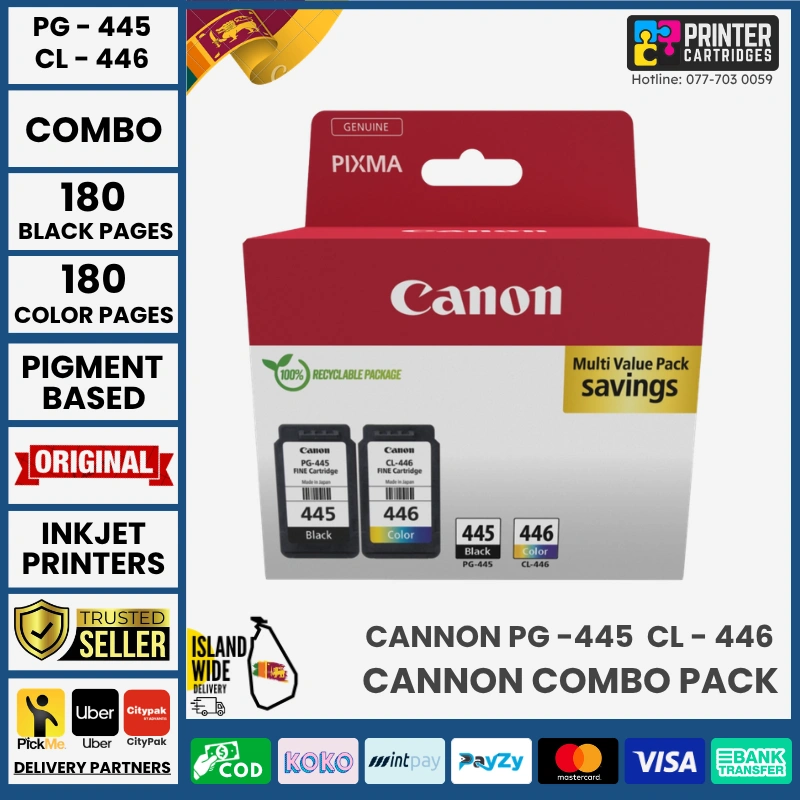Canon-PG-445-CL-446-Combo-Original-Ink-Printercartridges.lk Canon PG-445 | CL-446 Original Ink Cartridge (Combo)