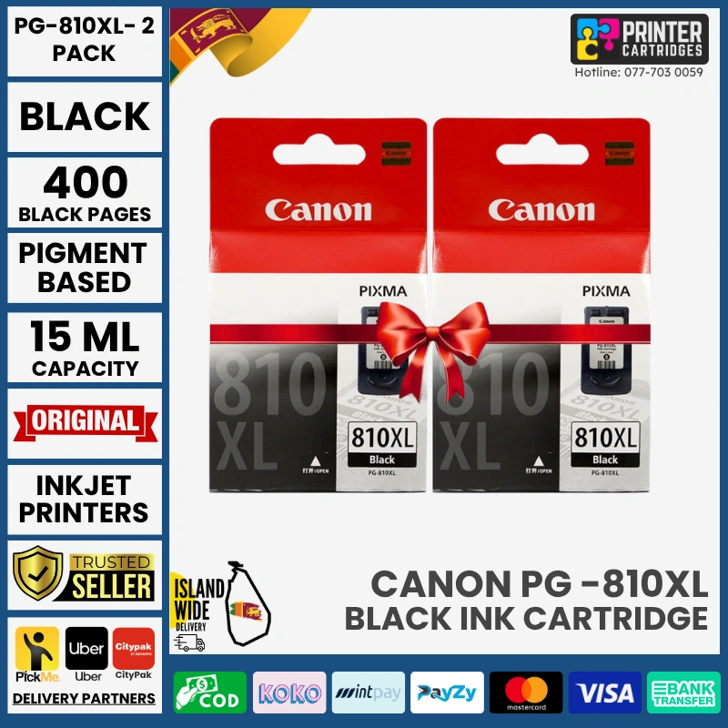 Canon-PG-810XL-Black-2-Pack-Black-Original-Ink-Printercartridges-lk Canon PG-810XL Black - 2 Pack Original Ink Cartridge (Black)