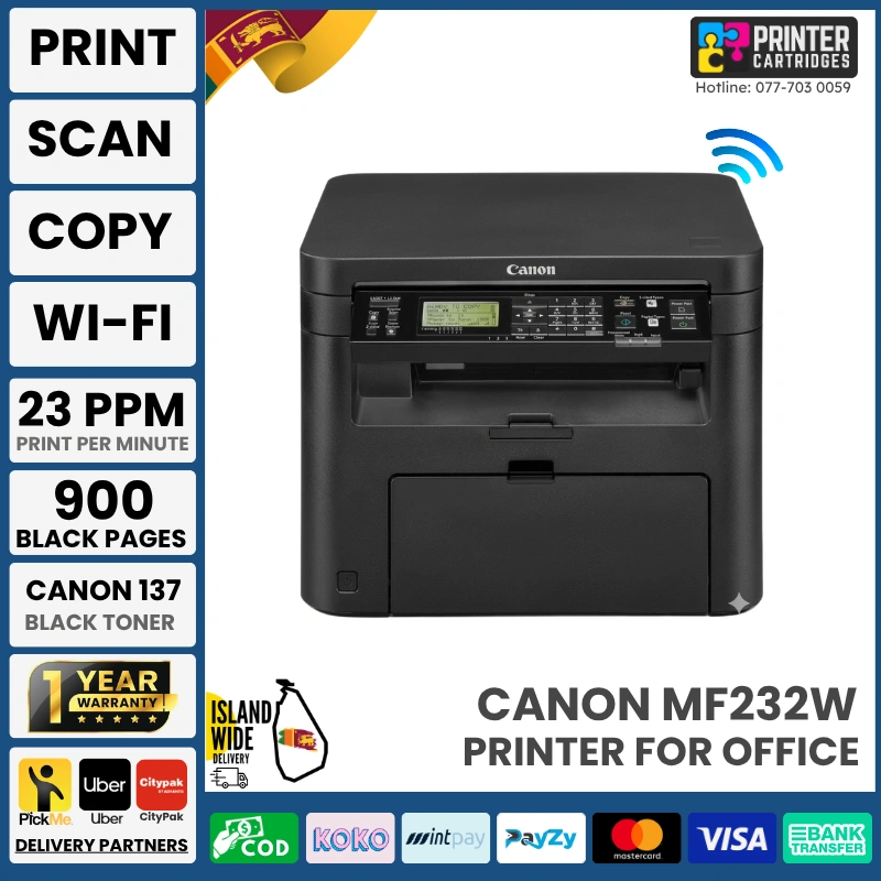 Canon-imageCLASS-MF232w-Wireless-Monochrome-Laser-Printer-Printercartridges.lk Canon imageCLASS MF232w Wireless Monochrome Laser Printer