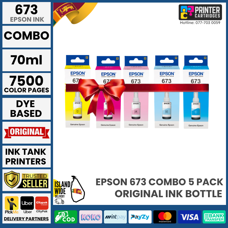 Epson-673-Color-Original-Ink-Bottle-Combo-5-Pack-printercartridges.lk Epson 673 Color Original Ink Bottle Combo 5-Pack