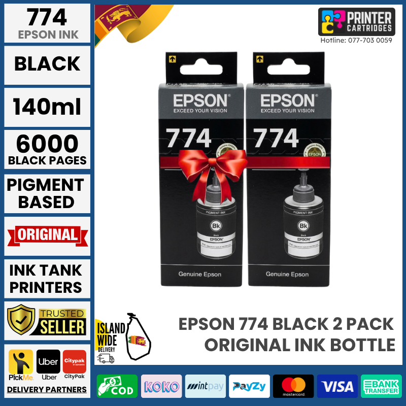 Epson-T7741-Black-2-Pack-Black-Original-Ink-Bottle-printercartridges.lk Epson T7741 Black - 2 Pack Original Original Ink Bottle (Black)